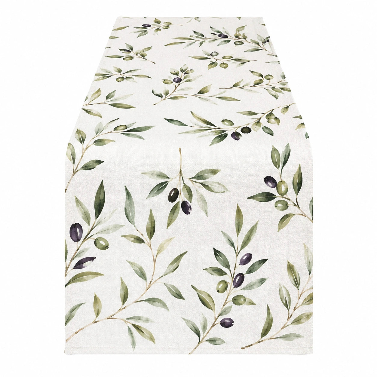 Runner Tavolo 180x40 cm con Motivo Foglie d'Oliva
