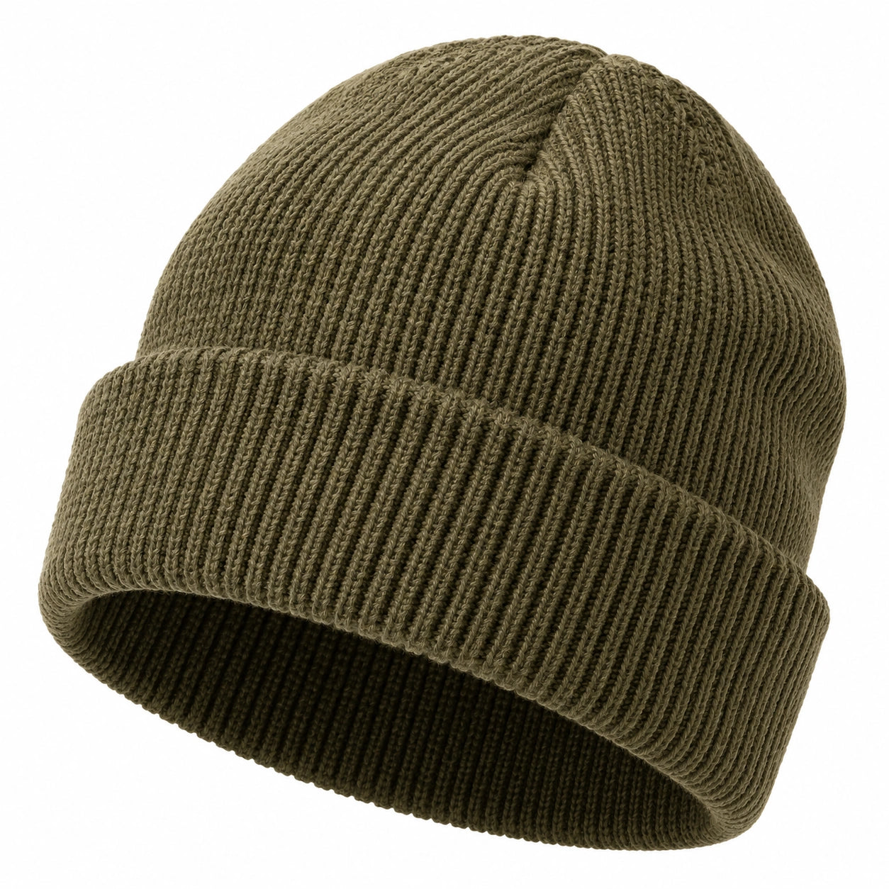 Berretto a Coste Verde Oliva Unisex
