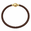 Bracciale Intrecciato Marrone con Chiusura Magnetica