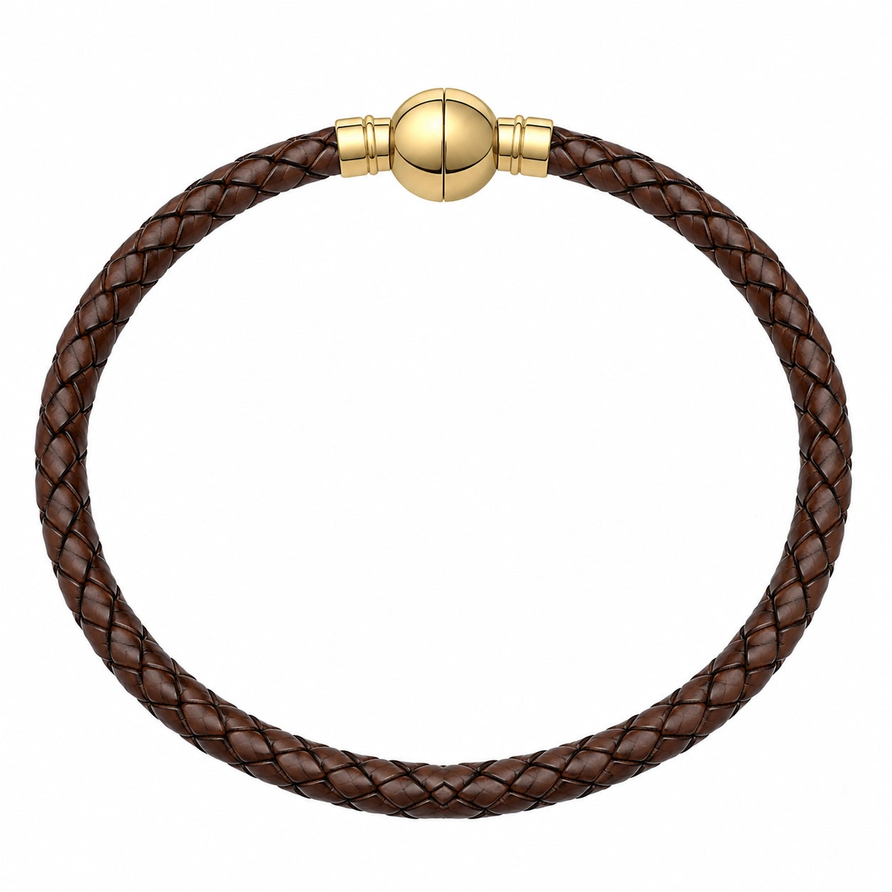 Bracciale Intrecciato Marrone con Chiusura Magnetica