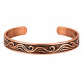 Bracciale Rigido con Motivo Ondulato in Rame