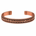 Bracciale rigido intrecciato classico in rame