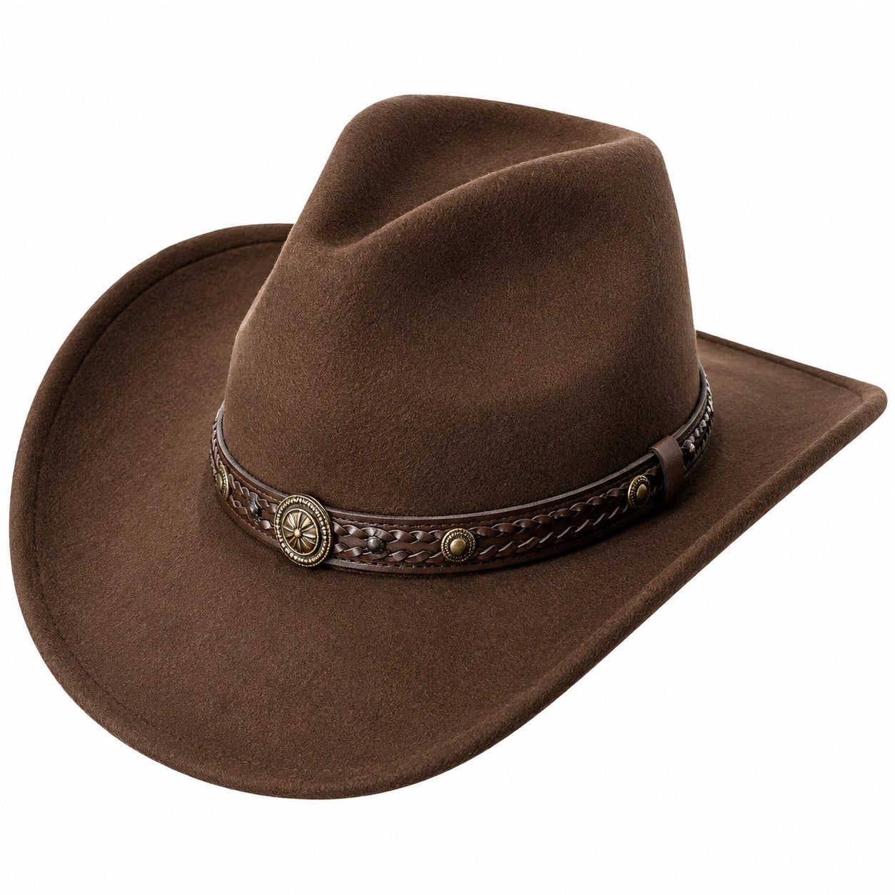 Cappello da Cowboy Marrone con Fibbia Decorativa