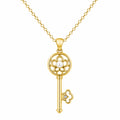 Collana con Pendente Chiave in Oro e Perla